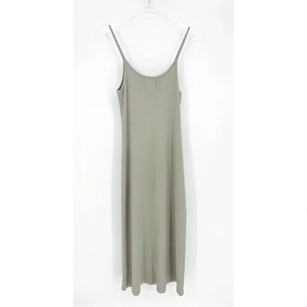 LASZLO Ruby Ribbed Cami Maxi Dress in Sage Gree S - Picture 6 of 9